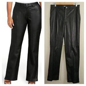 Sofia Jeans Women's Plus Size Eden Straight MHigh Rise Faux Leather Pants, 28W